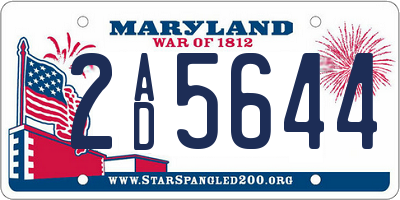 MD license plate 2AD5644