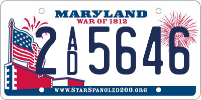 MD license plate 2AD5646