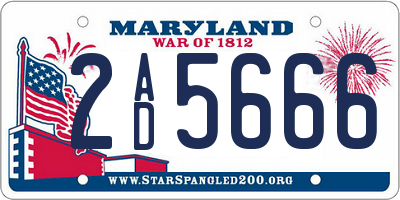 MD license plate 2AD5666
