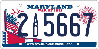 MD license plate 2AD5667
