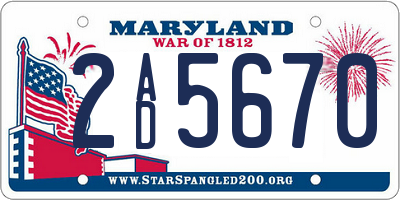 MD license plate 2AD5670