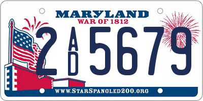 MD license plate 2AD5679
