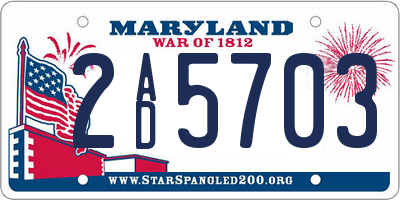 MD license plate 2AD5703