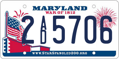 MD license plate 2AD5706