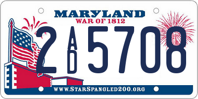 MD license plate 2AD5708