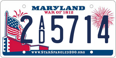 MD license plate 2AD5714