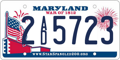 MD license plate 2AD5723