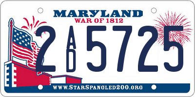 MD license plate 2AD5725