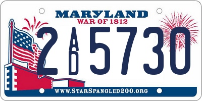 MD license plate 2AD5730