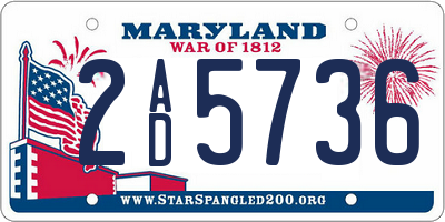 MD license plate 2AD5736