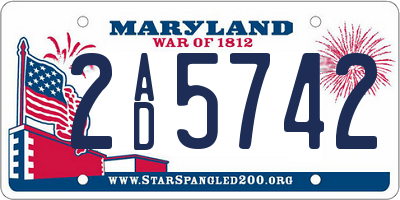 MD license plate 2AD5742