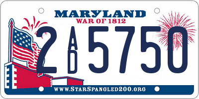 MD license plate 2AD5750