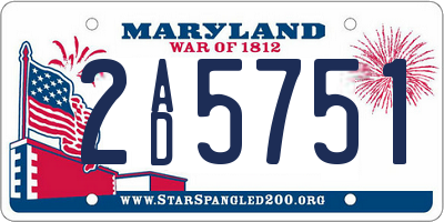 MD license plate 2AD5751