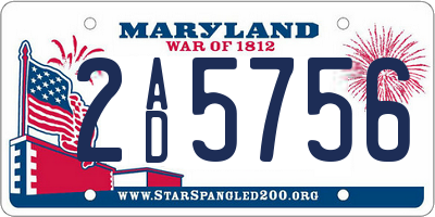 MD license plate 2AD5756