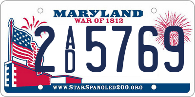 MD license plate 2AD5769