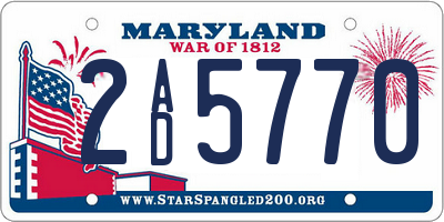 MD license plate 2AD5770