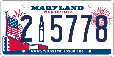 MD license plate 2AD5778