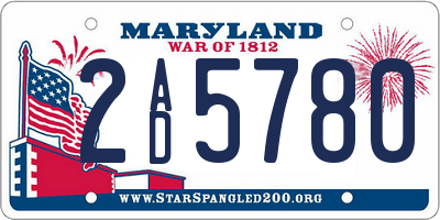 MD license plate 2AD5780