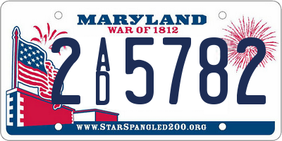 MD license plate 2AD5782