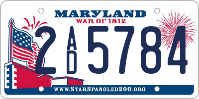 MD license plate 2AD5784