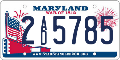 MD license plate 2AD5785