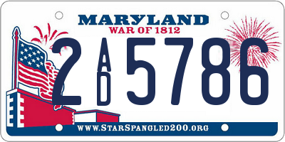 MD license plate 2AD5786
