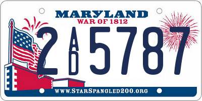 MD license plate 2AD5787