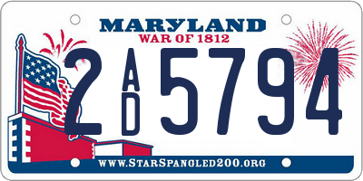 MD license plate 2AD5794