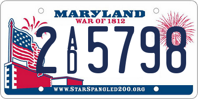 MD license plate 2AD5798
