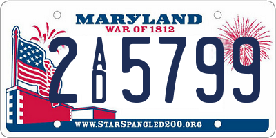 MD license plate 2AD5799