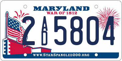 MD license plate 2AD5804