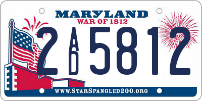 MD license plate 2AD5812
