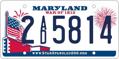 MD license plate 2AD5814