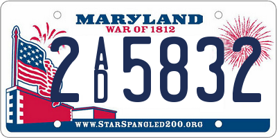 MD license plate 2AD5832