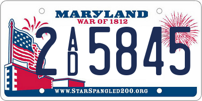MD license plate 2AD5845