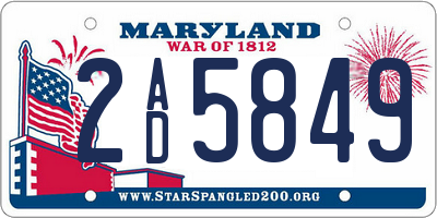MD license plate 2AD5849