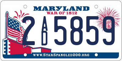MD license plate 2AD5859