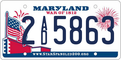 MD license plate 2AD5863