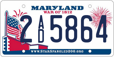 MD license plate 2AD5864
