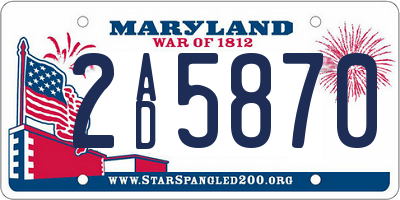 MD license plate 2AD5870