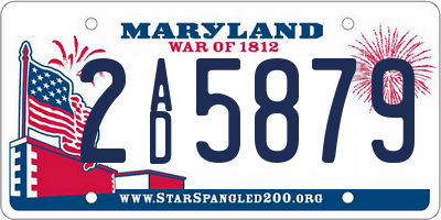 MD license plate 2AD5879