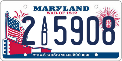 MD license plate 2AD5908