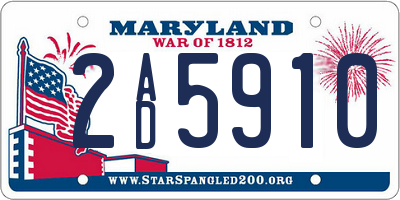 MD license plate 2AD5910
