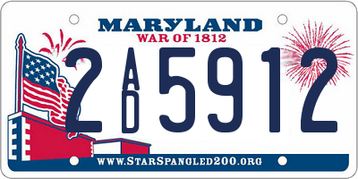 MD license plate 2AD5912