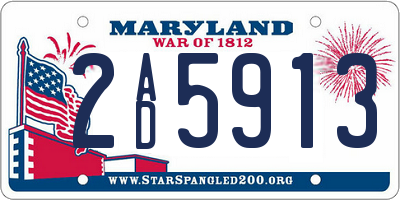 MD license plate 2AD5913