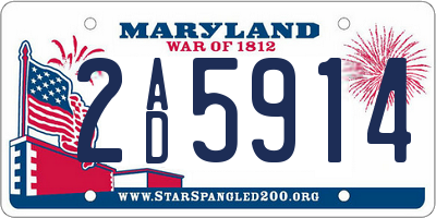 MD license plate 2AD5914