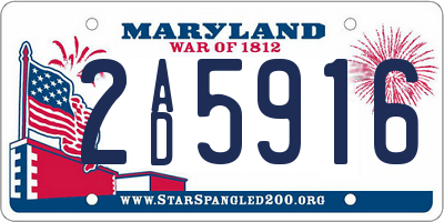 MD license plate 2AD5916