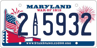 MD license plate 2AD5932