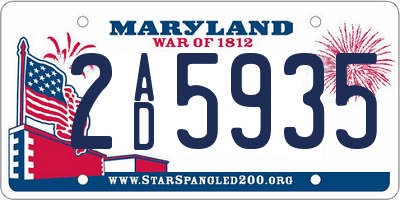 MD license plate 2AD5935