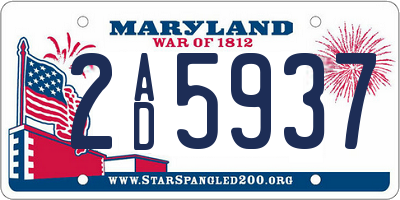 MD license plate 2AD5937